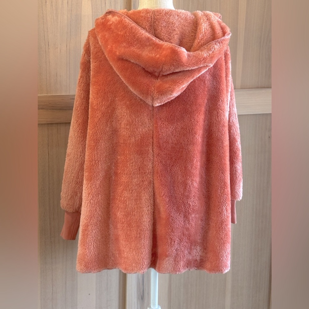 Zenana Coral Teddy Hooded Jacket. Long Sleeve | Fleece Women’s Sz-S EUC Cozy - Picture 6 of 10